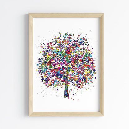 Color Splash Tree Wall Art (Framed)