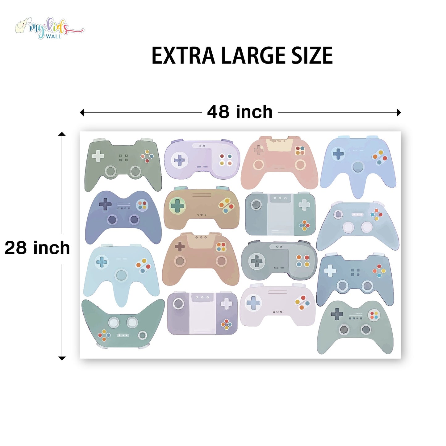 Colorful Gaming Controllers Personalized Wall Stickers