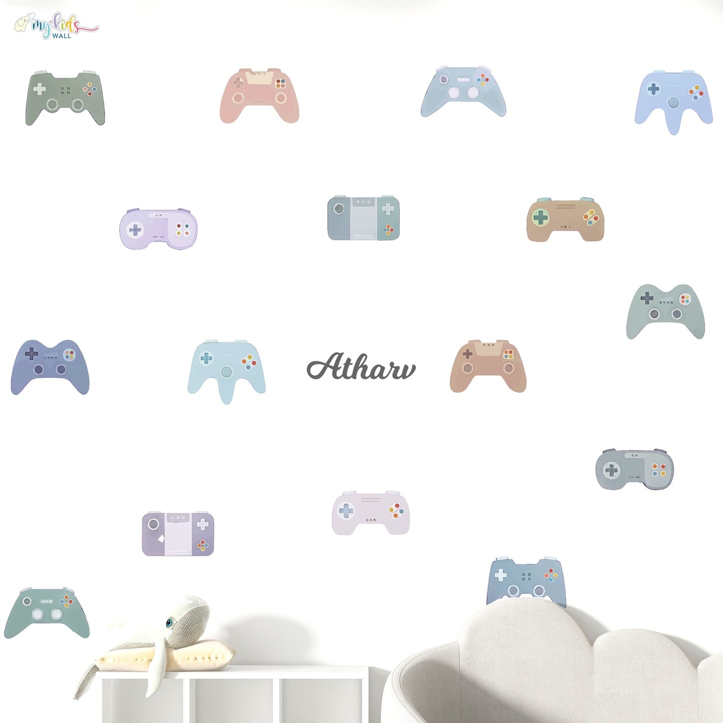 Colorful Gaming Controllers Personalized Wall Stickers
