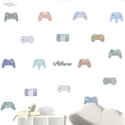 Colorful Gaming Controllers Personalized Wall Stickers