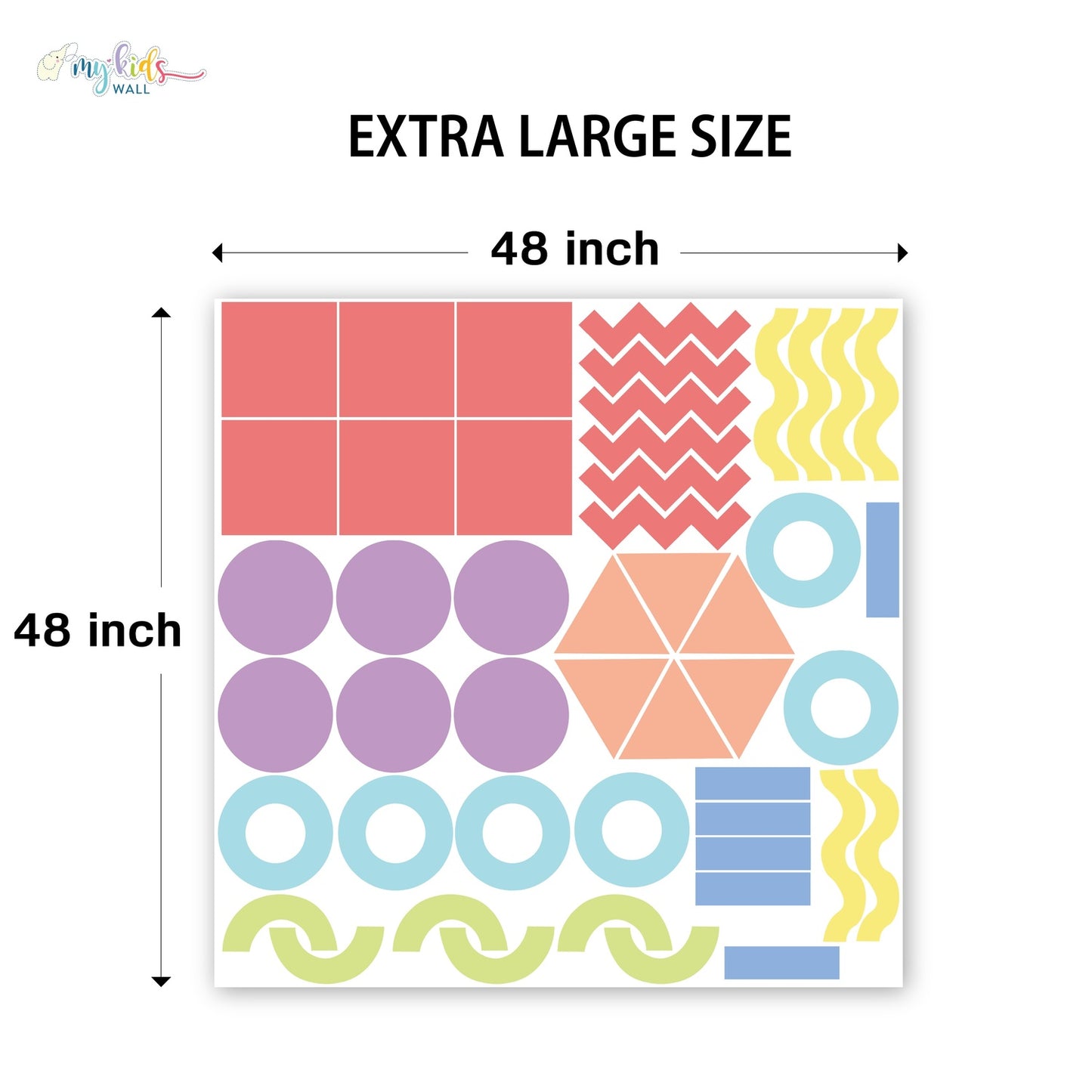 Colorful Geometric Shapes Personalized Wall Stickers