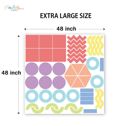 Colorful Geometric Shapes Personalized Wall Stickers