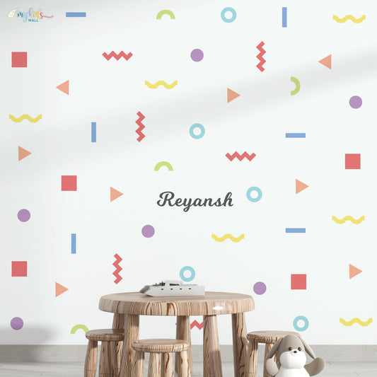 Colorful Geometric Shapes Personalized Wall Stickers