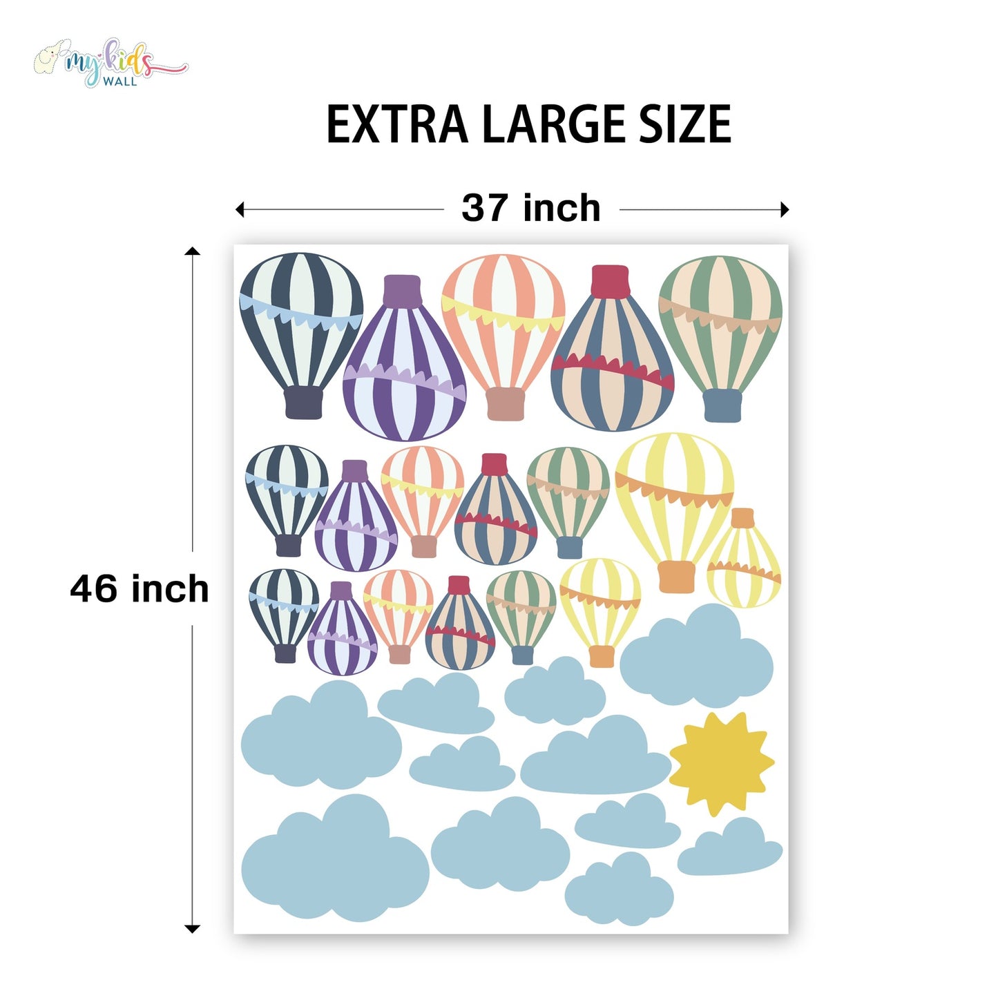 Colorful Hot Air Balloon Personalized Wall Stickers
