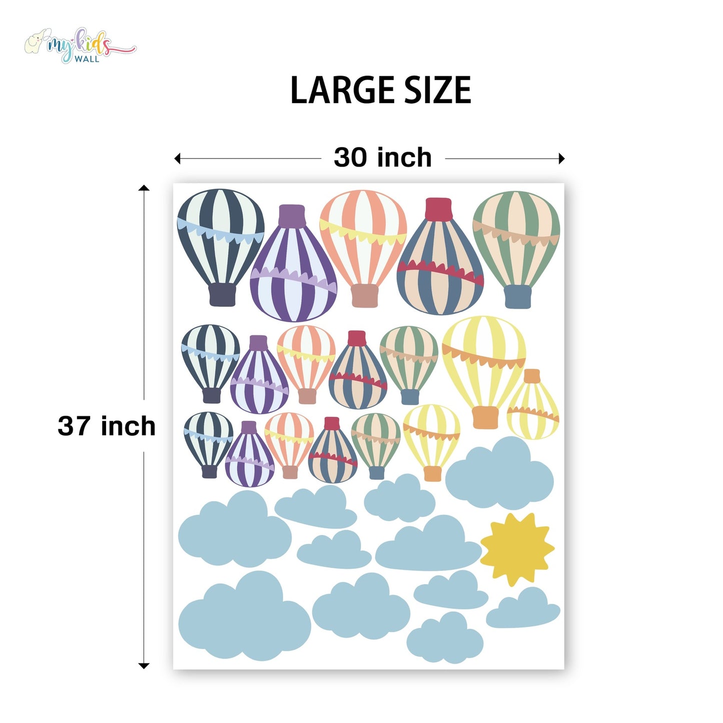 Colorful Hot Air Balloon Personalized Wall Stickers