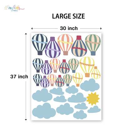 Colorful Hot Air Balloon Personalized Wall Stickers