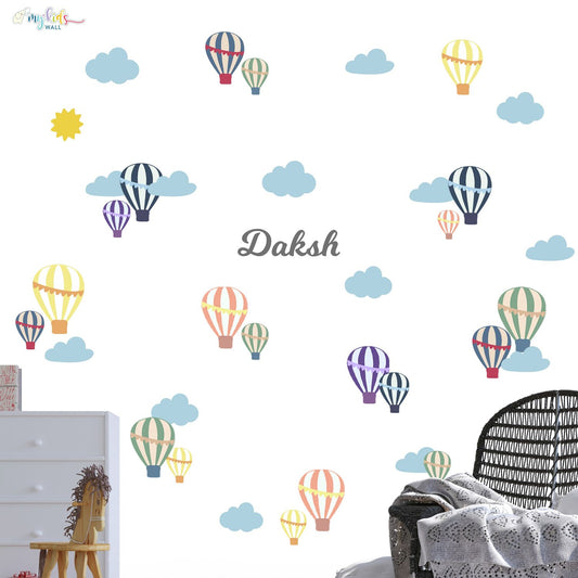 Colorful Hot Air Balloon Personalized Wall Stickers
