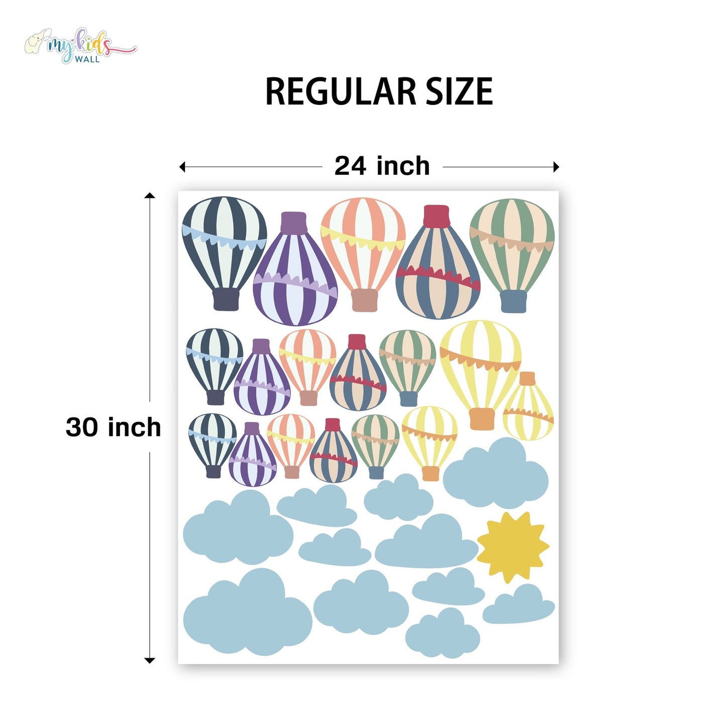 Colorful Hot Air Balloon Personalized Wall Stickers