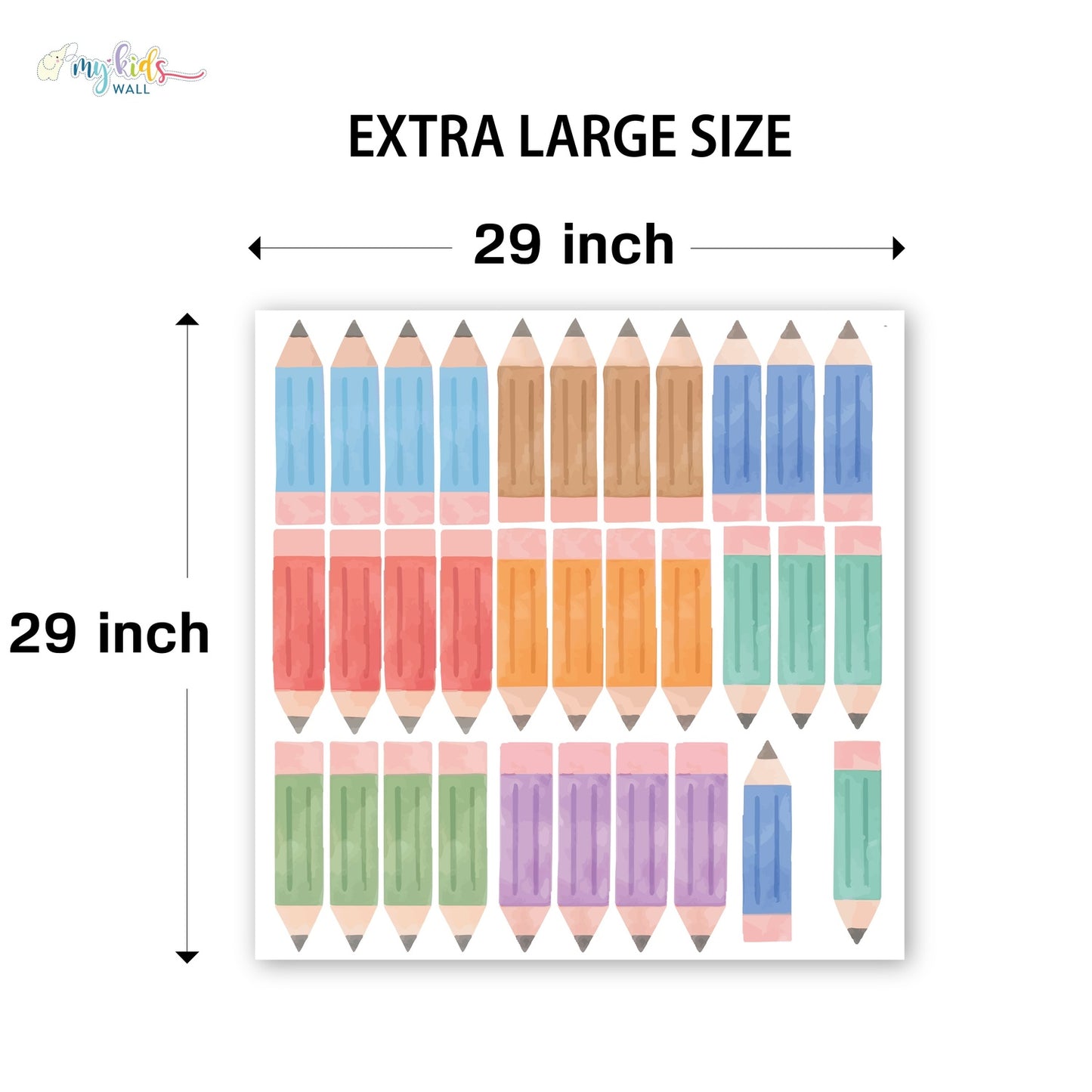 Colorful Pencil Themed Personalized Wall Stickers