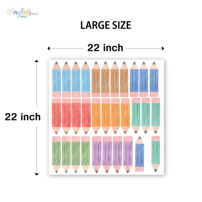 Colorful Pencil Themed Personalized Wall Stickers