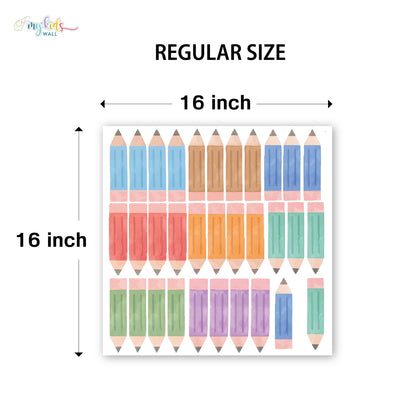 Colorful Pencil Themed Personalized Wall Stickers