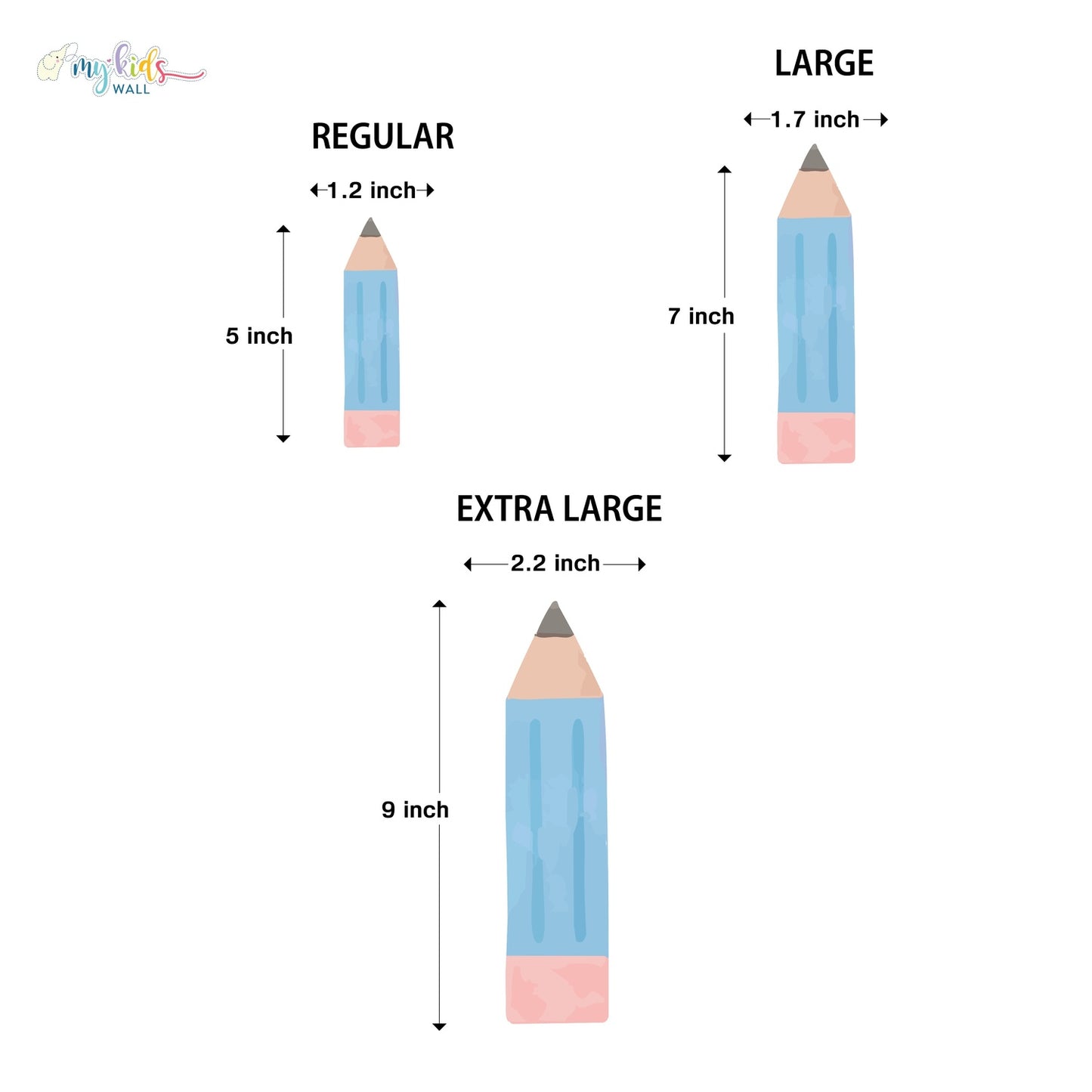 Colorful Pencil Themed Personalized Wall Stickers