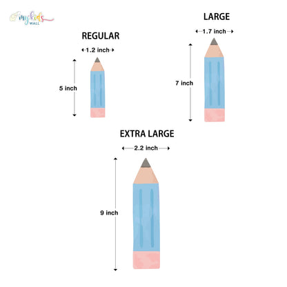 Colorful Pencil Themed Personalized Wall Stickers