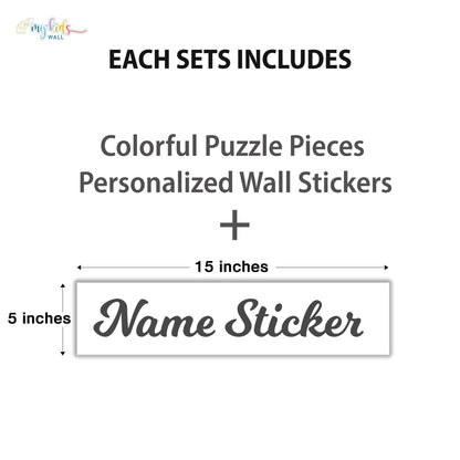 Colorful Puzzle Pieces Personalized Wall Stickers