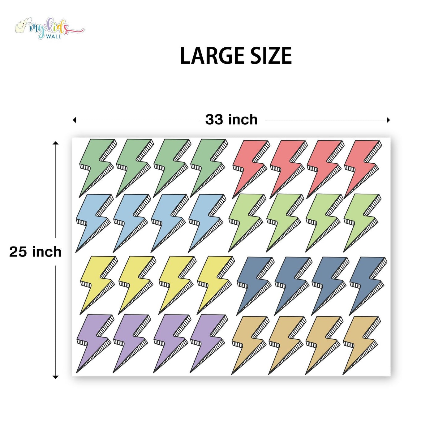 Colorful Thunder Bolt Personalized Wall Stickers