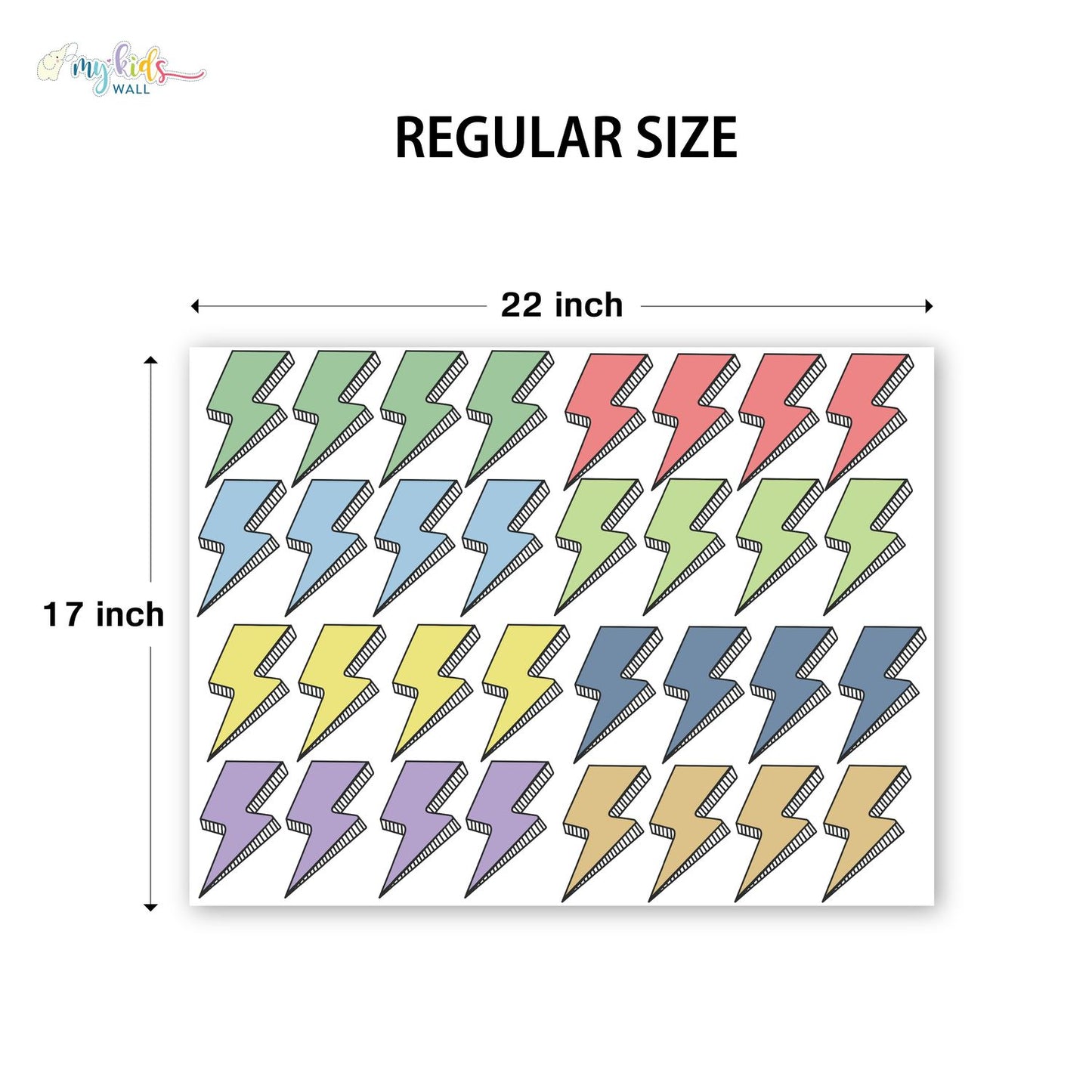 Colorful Thunder Bolt Personalized Wall Stickers