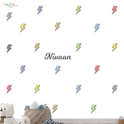 Colorful Thunder Bolt Personalized Wall Stickers