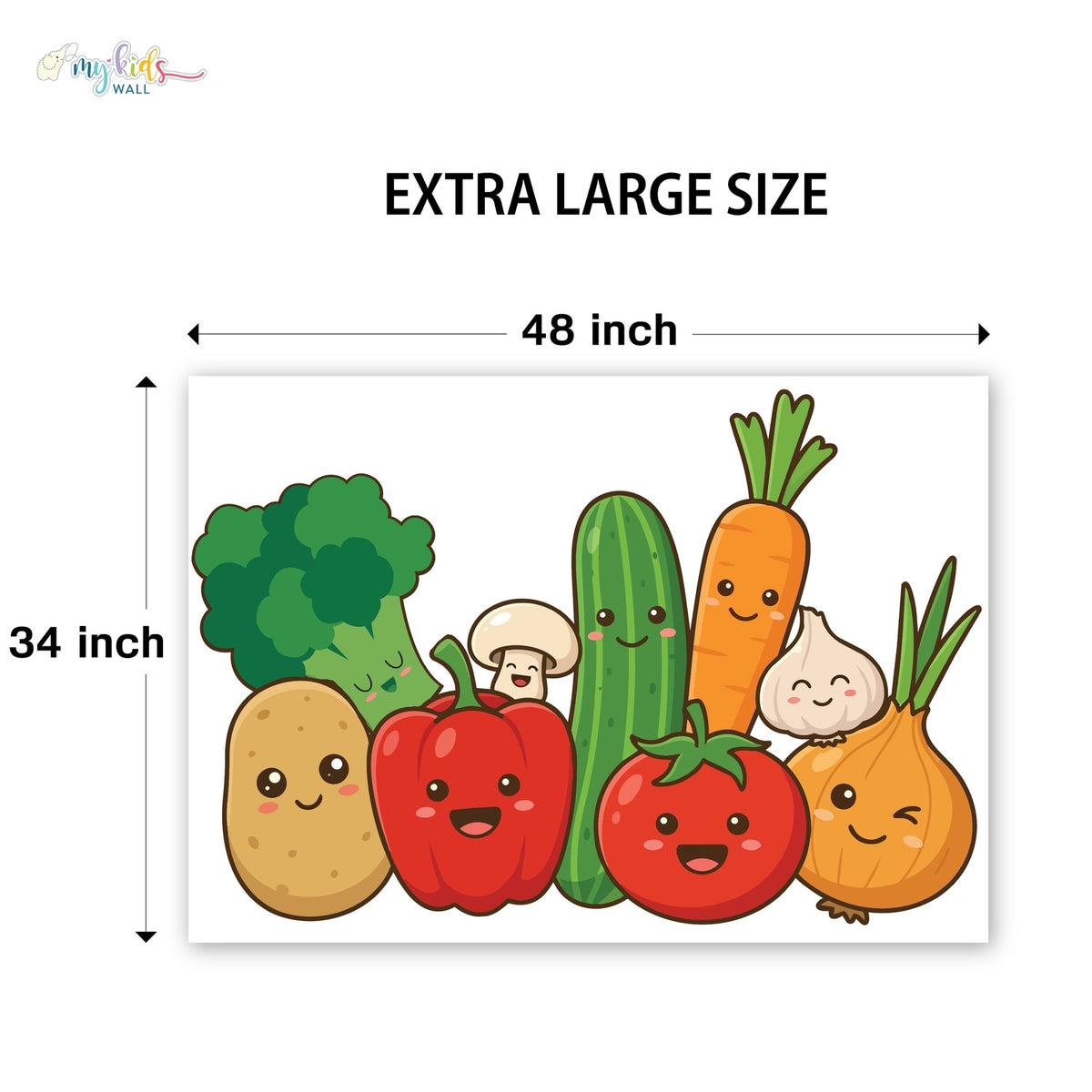 Colorful Smiley Vegetables Wall Stickers