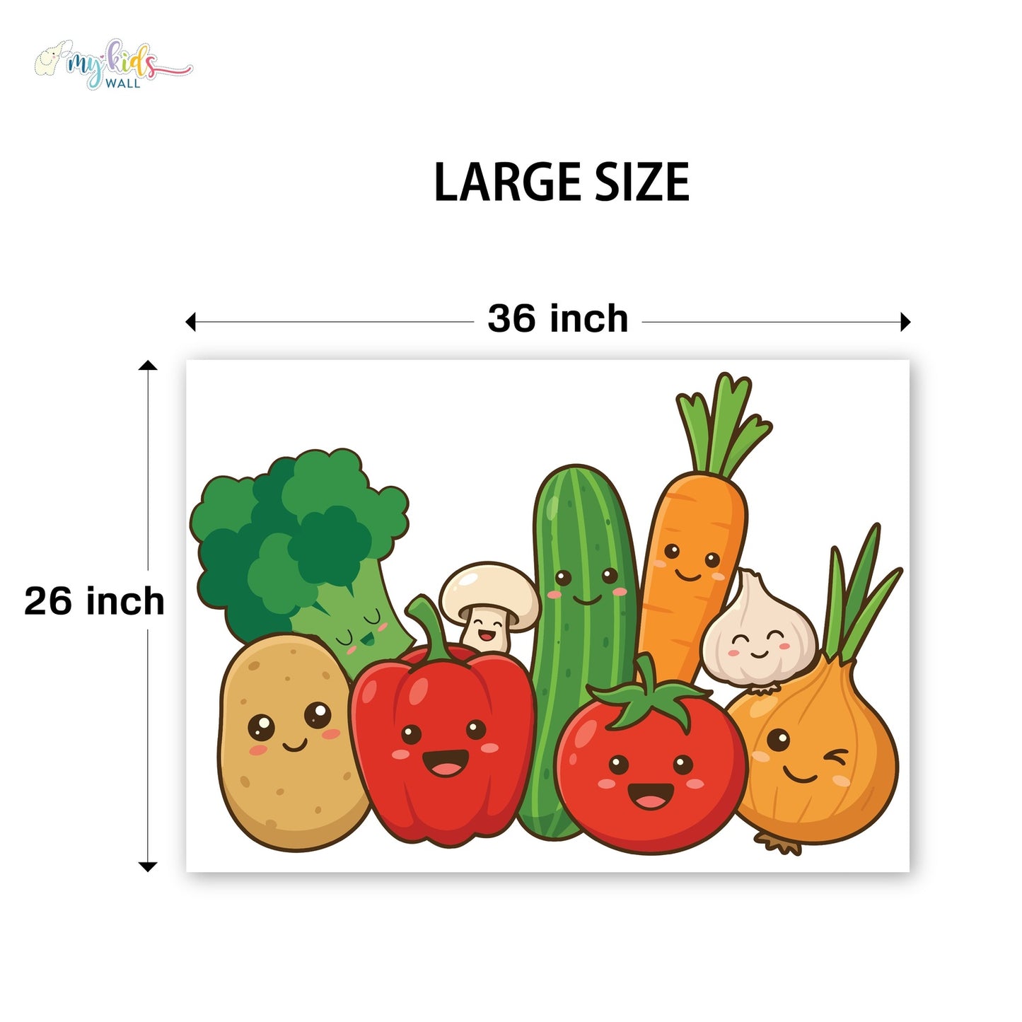 Colorful Smiley Vegetables Wall Stickers