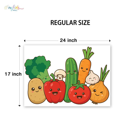 Colorful Smiley Vegetables Wall Stickers