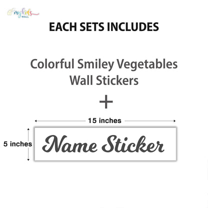 Colorful Smiley Vegetables Wall Stickers