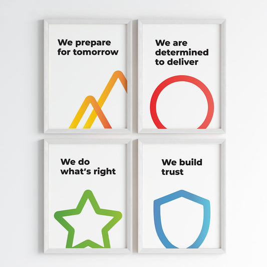Core Commitments Wall Art (Framed Set of 4)