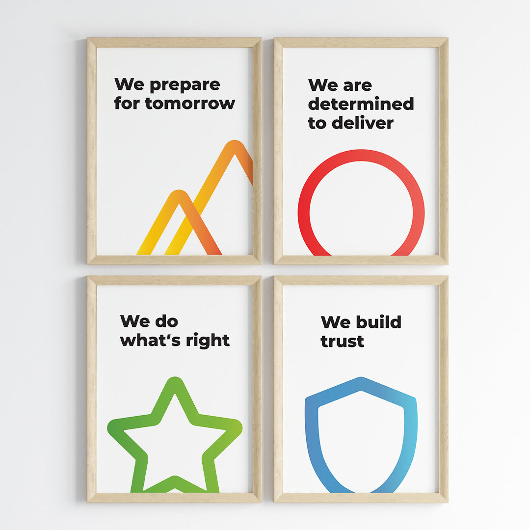 Core Commitments Wall Art (Framed Set of 4)