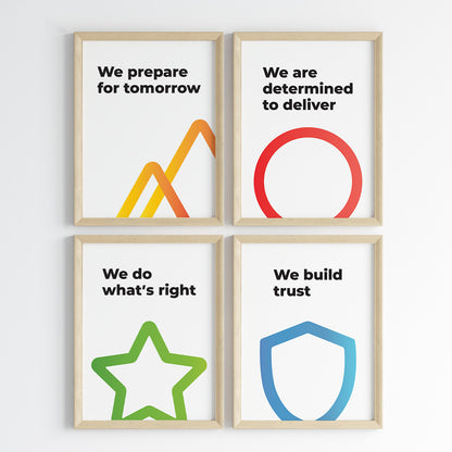 Core Commitments Wall Art (Framed Set of 4)