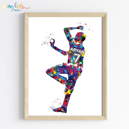 Cricket Fast Bowler Personalized Wall Art frame