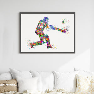 'Cricketer' Personalised Wall Art (Big Frame)