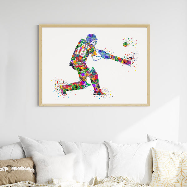 Load image into Gallery viewer, &#39;Cricketer&#39; Personalised Wall Art (Big Frame)
