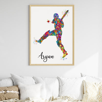 Cricketer Pull Shot Personalized Wall Art (Big Frame)