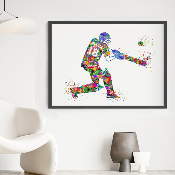 Load image into Gallery viewer, &#39;Cricketer&#39; Personalised Wall Art (Big Frame)
