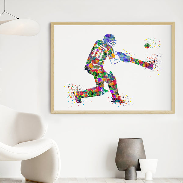 Load image into Gallery viewer, &#39;Cricketer&#39; Personalised Wall Art (Big Frame)

