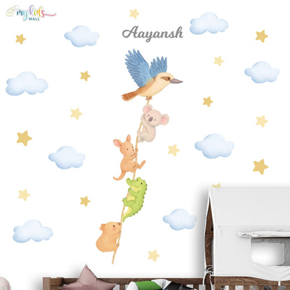 Cute Australian Animals Personalized Wall Stickers