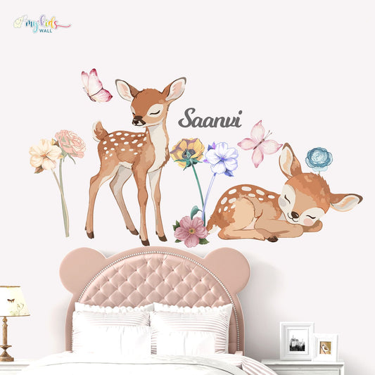 Cute Baby Deer Personalized Wall Stickers