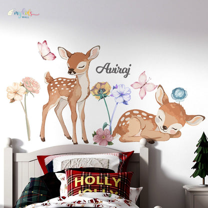 Cute Baby Deer Personalized Wall Stickers
