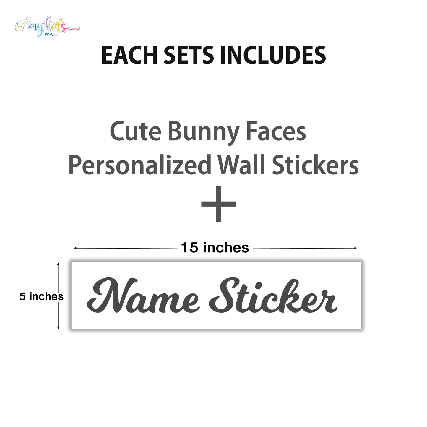 Cute Bunny Faces Personalized Wall Stickers