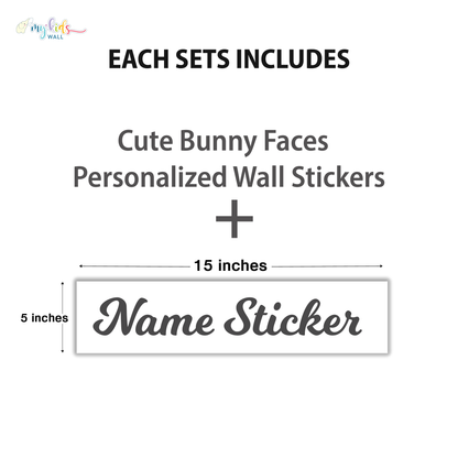 Cute Bunny Faces Personalized Wall Stickers