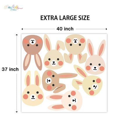 Cute Bunny Faces Personalized Wall Stickers