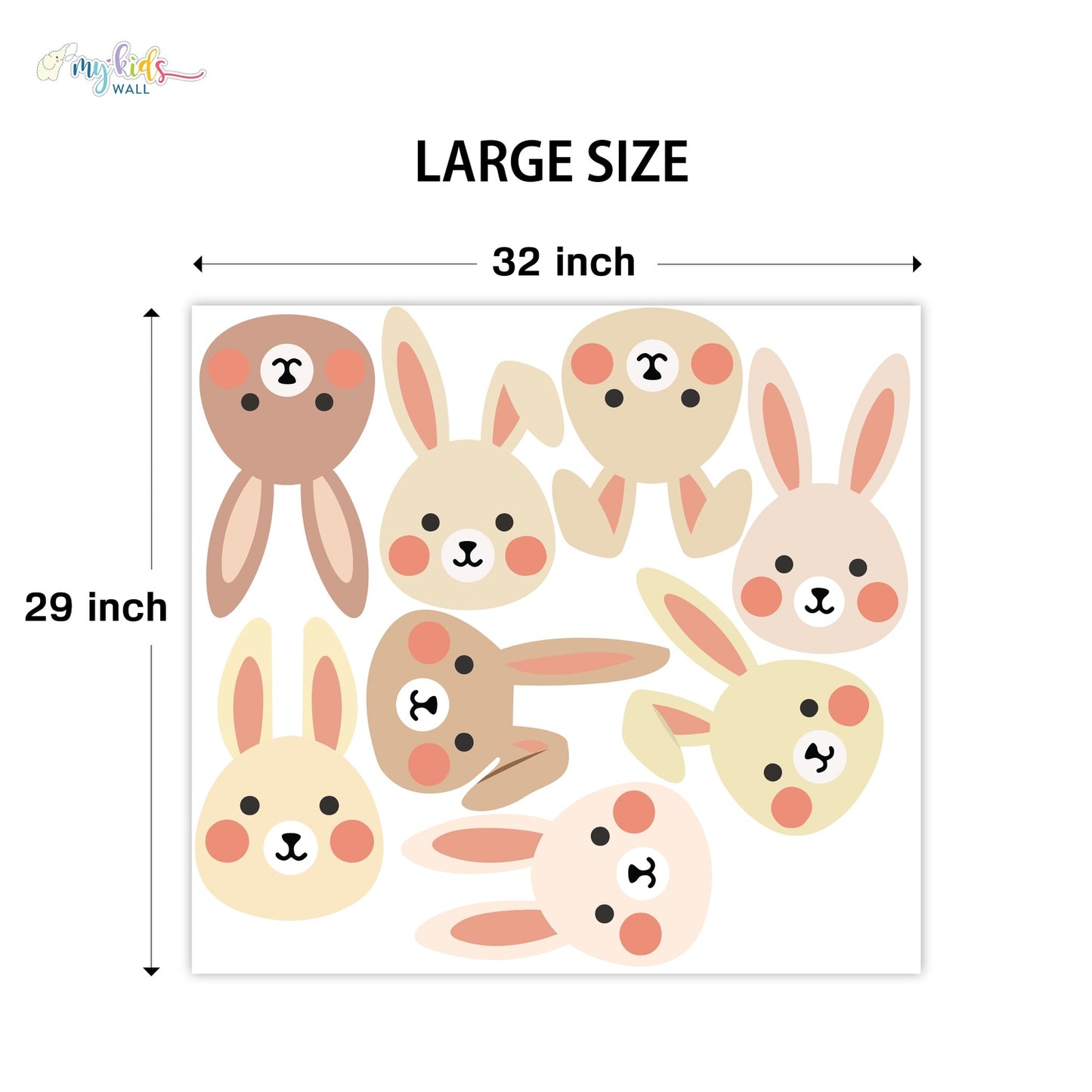 Cute Bunny Faces Personalized Wall Stickers