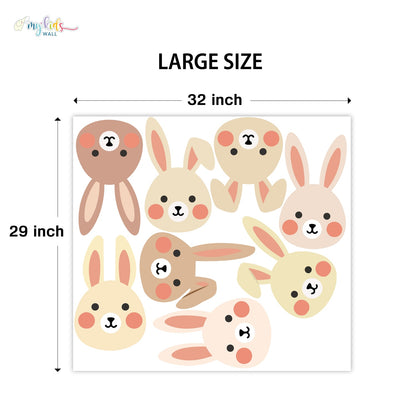 Cute Bunny Faces Personalized Wall Stickers