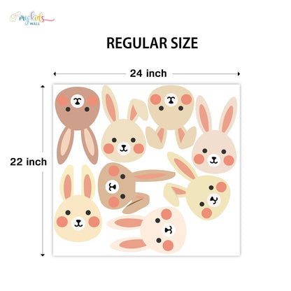 Cute Bunny Faces Personalized Wall Stickers