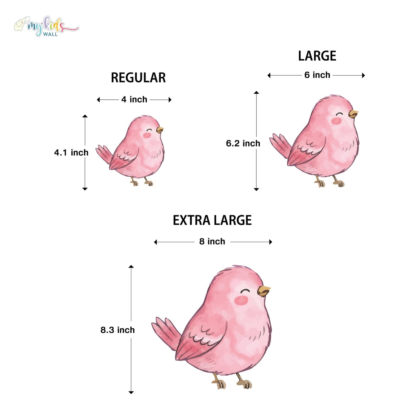 Cute Colorful Baby Birds Personalized Wall Stickers
