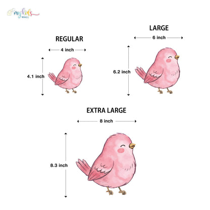 Cute Colorful Baby Birds Personalized Wall Stickers