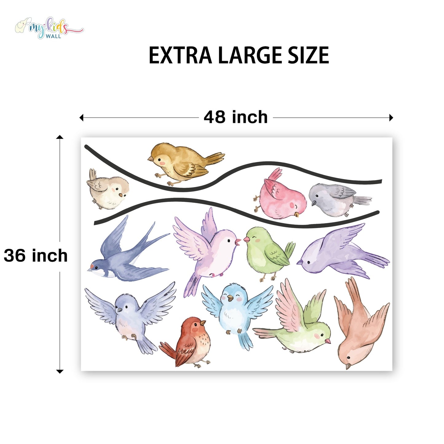 Cute Colorful Baby Birds Personalized Wall Stickers