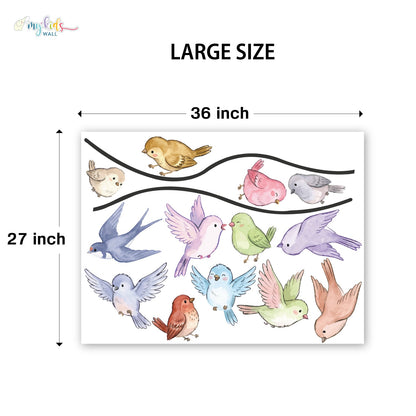 Cute Colorful Baby Birds Personalized Wall Stickers