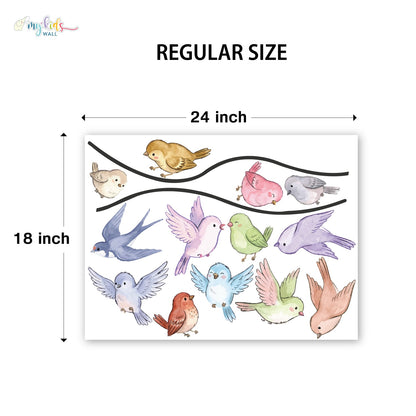 Cute Colorful Baby Birds Personalized Wall Stickers