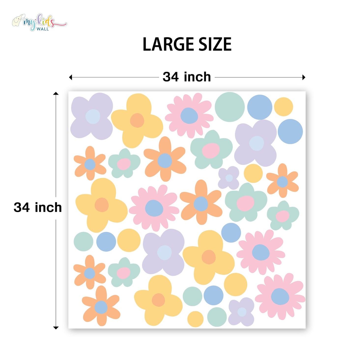 Cute Colorful Flowers Personalized Wall Stickers