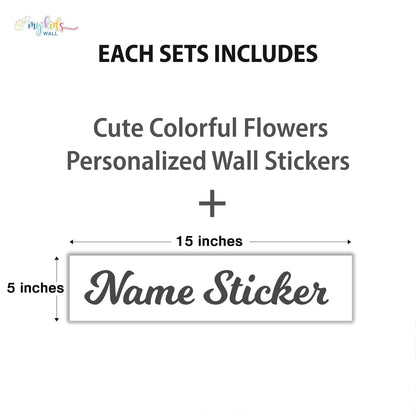 Cute Colorful Flowers Personalized Wall Stickers